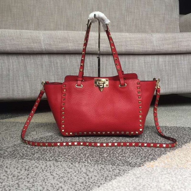 VALENTINO Rockstud medium tote 0972 red