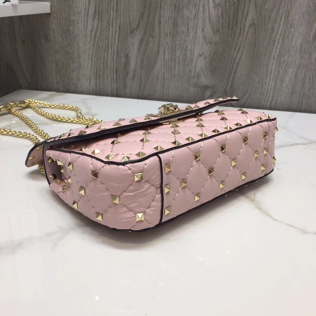 VALENTINO Rockstud small quilted leather shoulder bag 77562 pink