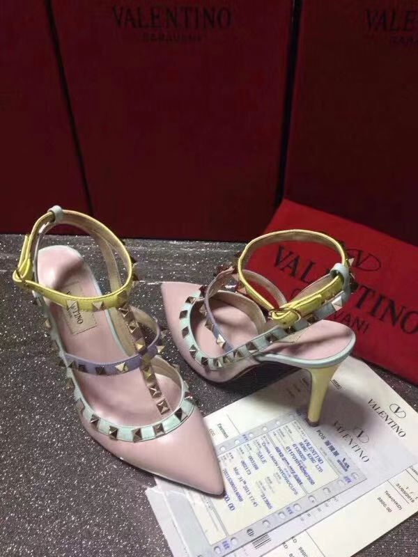 Valentino Leather Sandal Shoes V80662 Pink