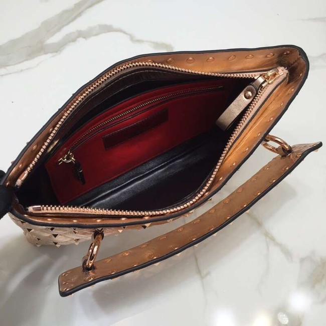 VALENTINO leather clutch 0125 Rose Gold