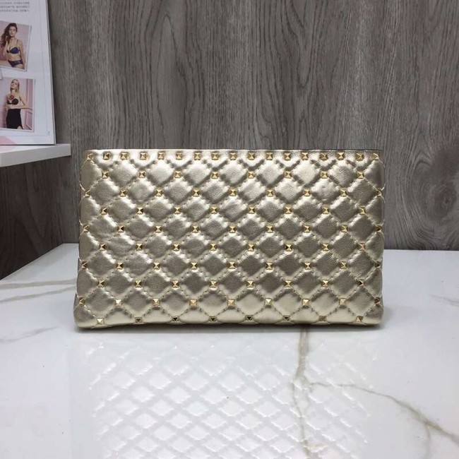 VALENTINO leather clutch 0125 gold