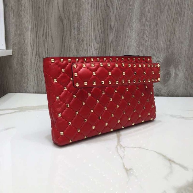 VALENTINO leather clutch 0125 red