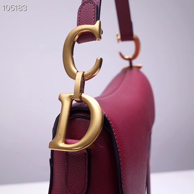 Dior SADDLE-TAS VAN KALFSLEER M0446CW Wine