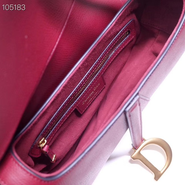 Dior SADDLE-TAS VAN KALFSLEER M0446CW Wine