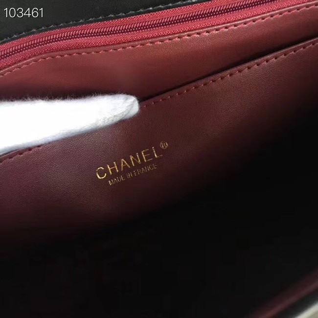 Chanel Sheepskin Leather & Gold-Tone Metal A91869 Black