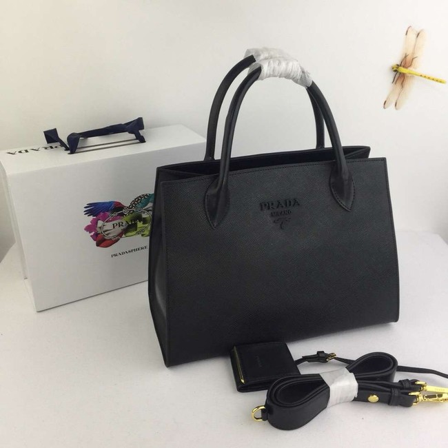 Prada Calfskin Leather Shoulder Bag 1BA155-1 black