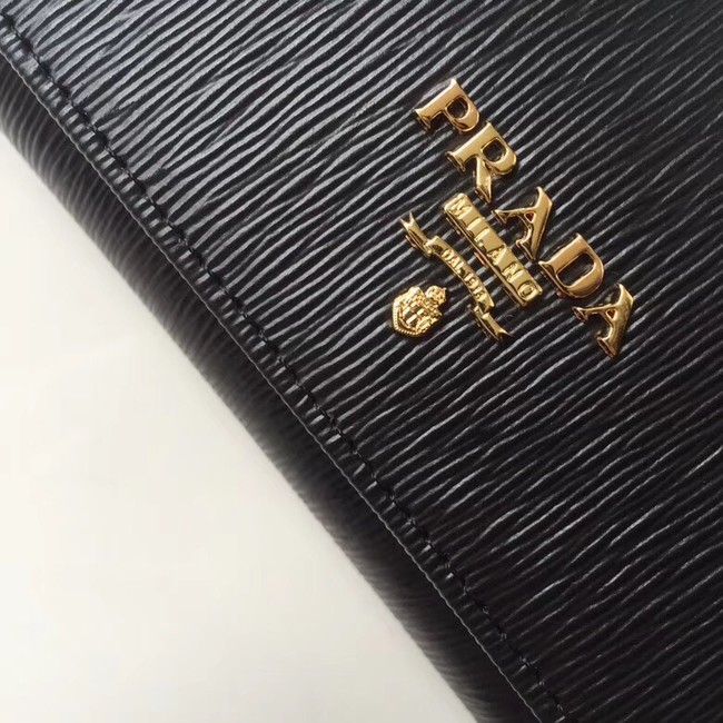 Prada Leather Wallet 1MH132 black