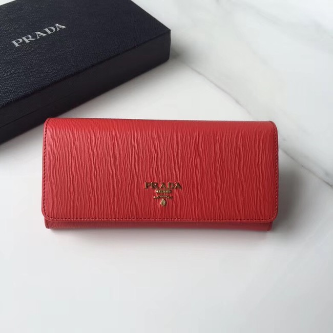 Prada Leather Wallet 1MH132 red