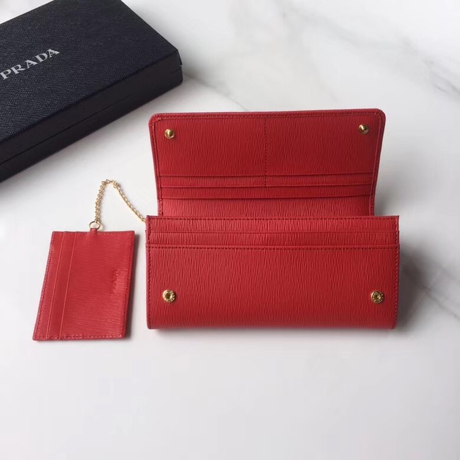 Prada Leather Wallet 1MH132 red