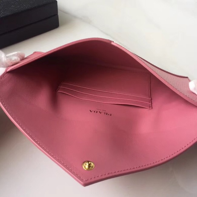 Prada Saffiano leather document holder 1MF175 pink