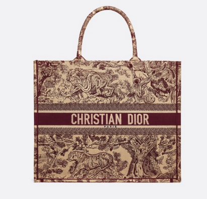 DIOR BOOK TOTE BAG TOILE DE JOUY M1286ZT Oxblood red