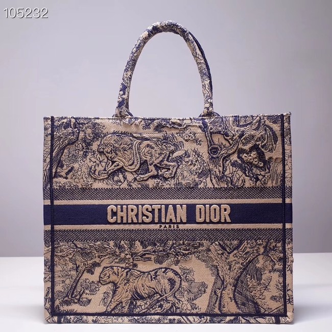 DIOR BOOK TOTE BAG TOILE DE JOUY M1286ZT blue