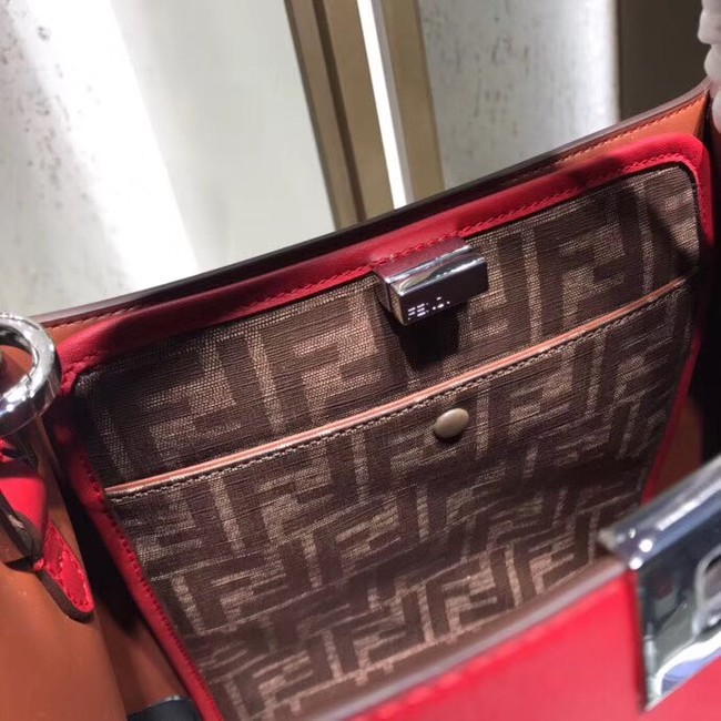 Fendi PEEKABOO REGULAR Handbag in red Roman leather 8BN304A