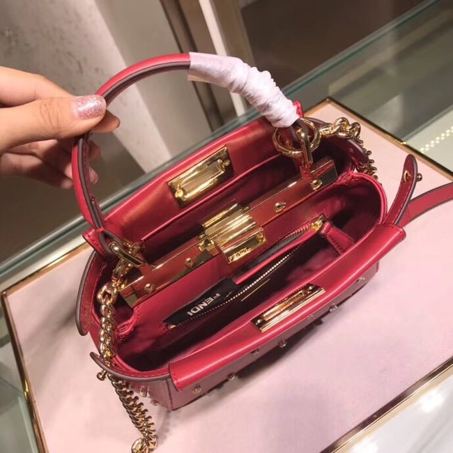 Fendi PEEKABOO XS red leather mini-bag 8BN309A