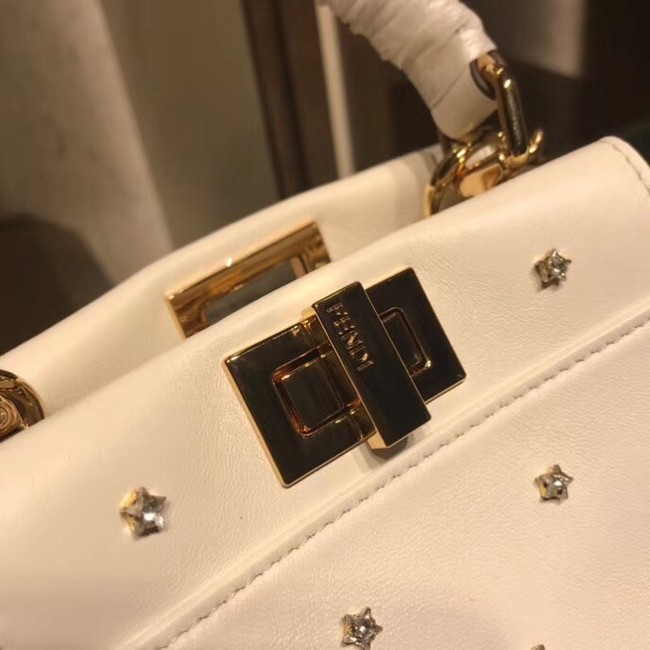 Fendi PEEKABOO XS white leather mini-bag 8BN309A