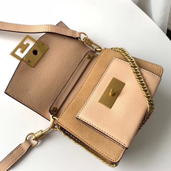 GIVENCHY GV3 leather and suede mini shoulder bag 1116 apricot