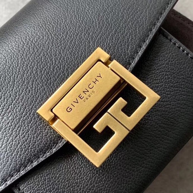 GIVENCHY GV3 leather and suede mini shoulder bag 1116 black