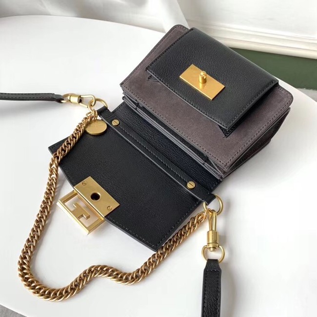 GIVENCHY GV3 leather and suede mini shoulder bag 1116 black