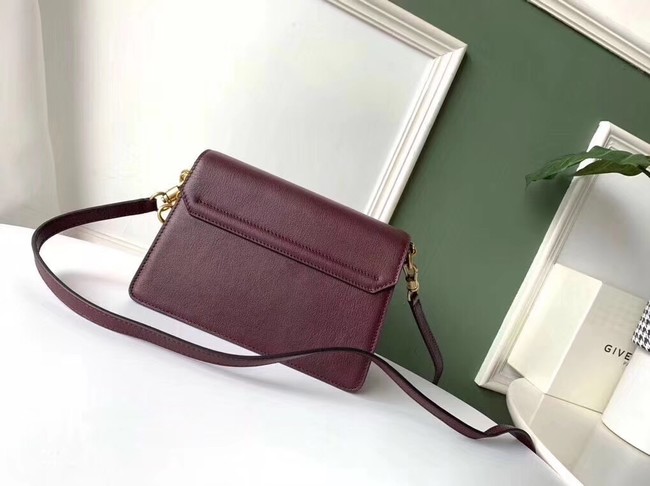 GIVENCHY GV3 leather and suede shoulder bag 9989 Burgundy