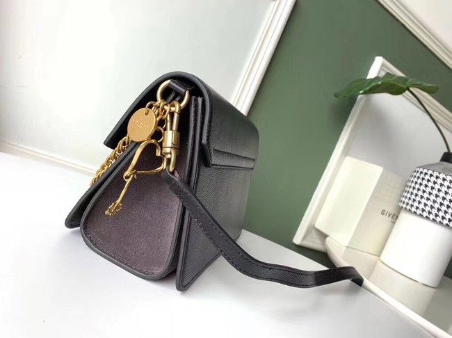 GIVENCHY GV3 leather and suede shoulder bag 9989 black