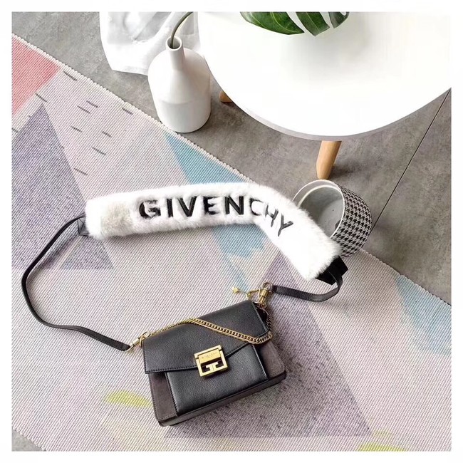 GIVENCHY GV3 leather and suede shoulder bag 9989 black