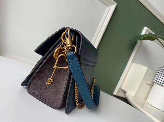 GIVENCHY GV3 leather and suede shoulder bag 9989 blue