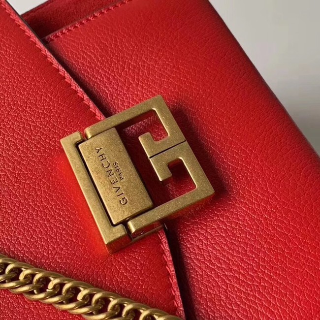 GIVENCHY GV3 leather and suede shoulder bag 9989 red