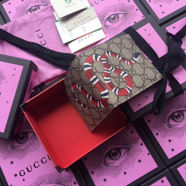 Gucci Kingsnake print GG Supreme wallet 451268 black