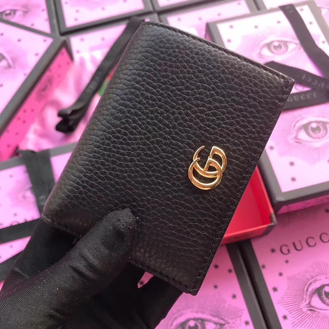 Gucci Leather card case 456126 Black