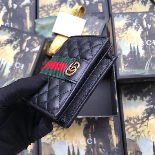 Gucci Leather card case with Double G 536453 black