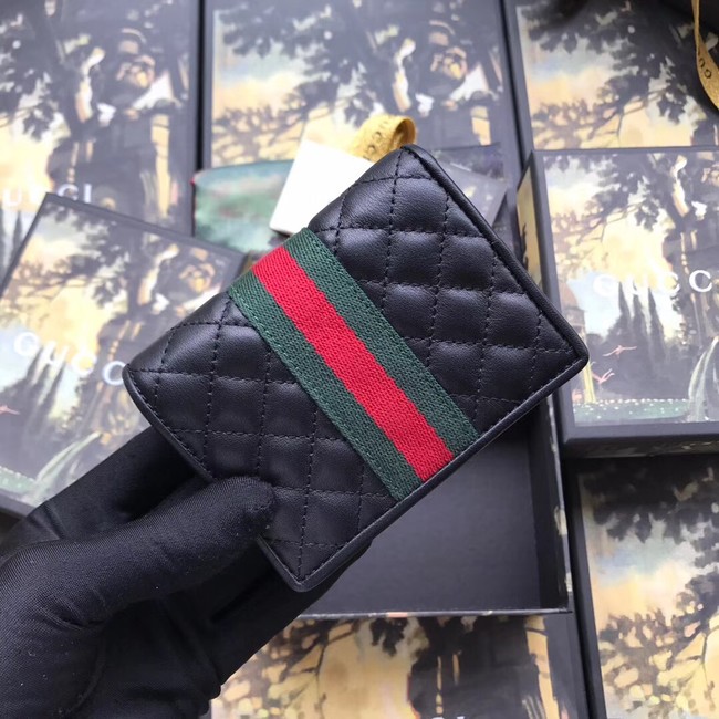 Gucci Leather card case with Double G 536453 black