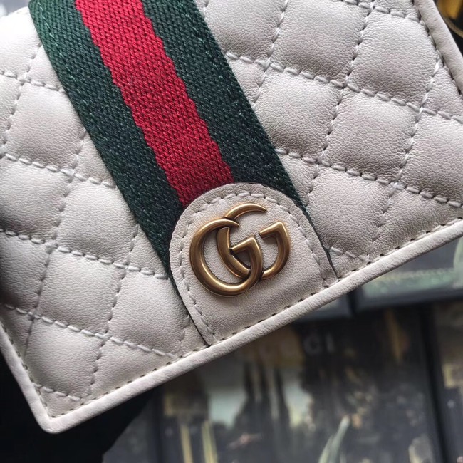 Gucci Leather card case with Double G 536453 white