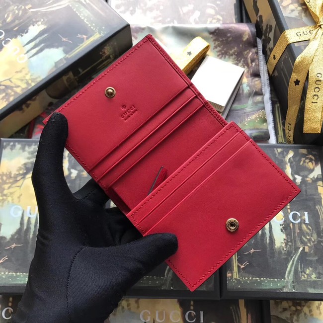 Gucci Signature card case with cat 548057 red