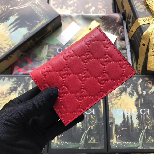 Gucci Signature card case with cat 548057 red