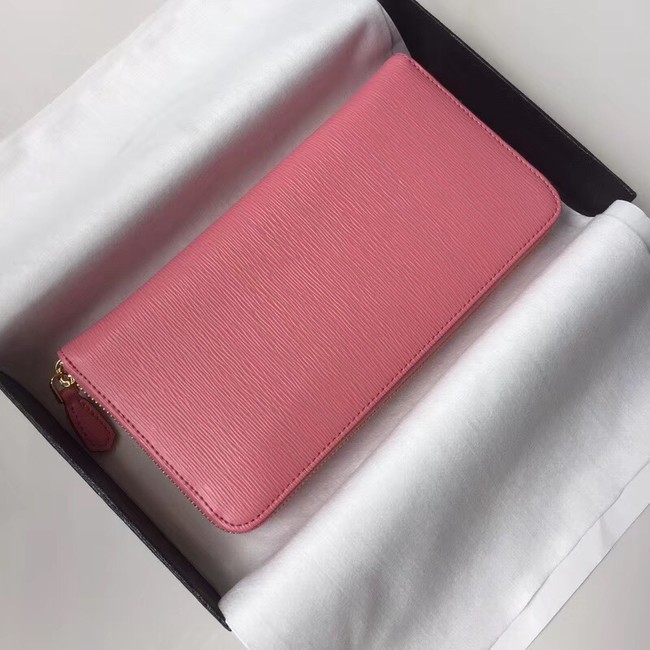 Prada Leather Large Zippy Wallets 1ML505 pink