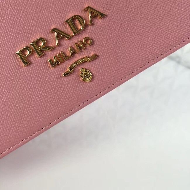 Prada Saffiano leather shoulder bag 1BP012 pink