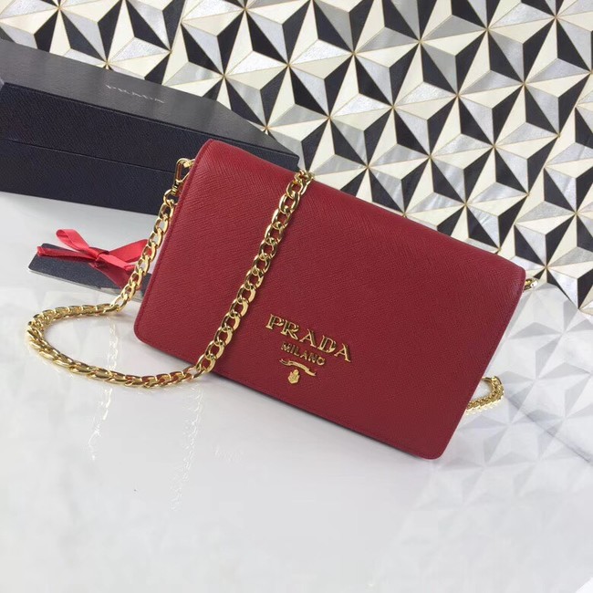 Prada Saffiano leather shoulder bag 1BP012 red