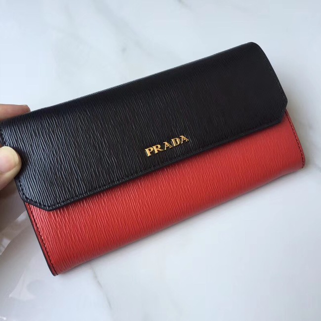 Prada leather mini-bag 1DF003 black&red