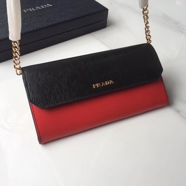 Prada leather mini-bag 1DH002 red&black