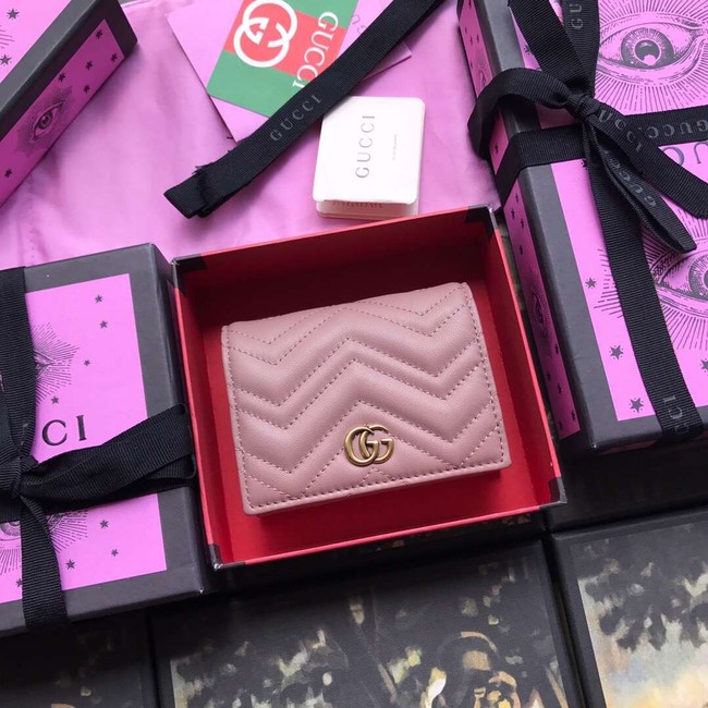 Gucci GG Marmont card case 466492 pink