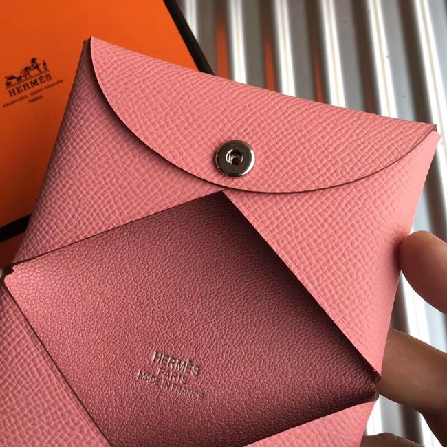 Hermes Bastia Epsom card case H0369 pink