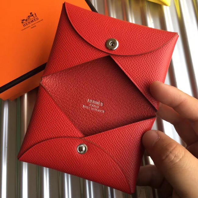 Hermes Bastia Epsom card case H0369 red