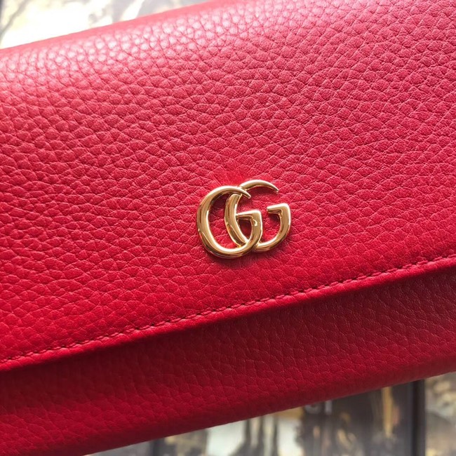 Gucci GG Marmont leather wallet 456116 red