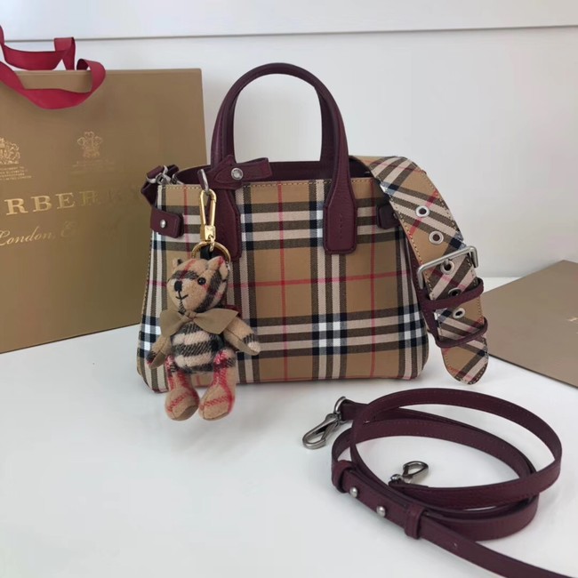 BURBERRY Baby Banner checked cross-body bag 10443 Burgundy