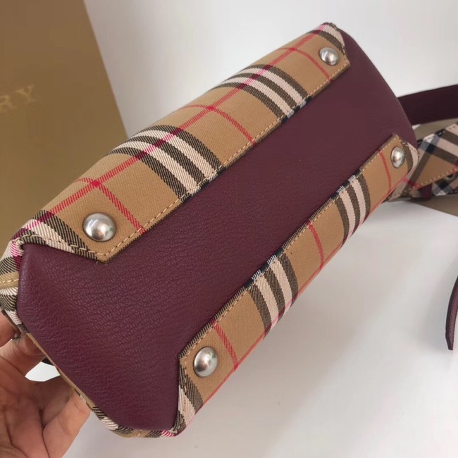 BURBERRY Baby Banner checked cross-body bag 10443 Burgundy