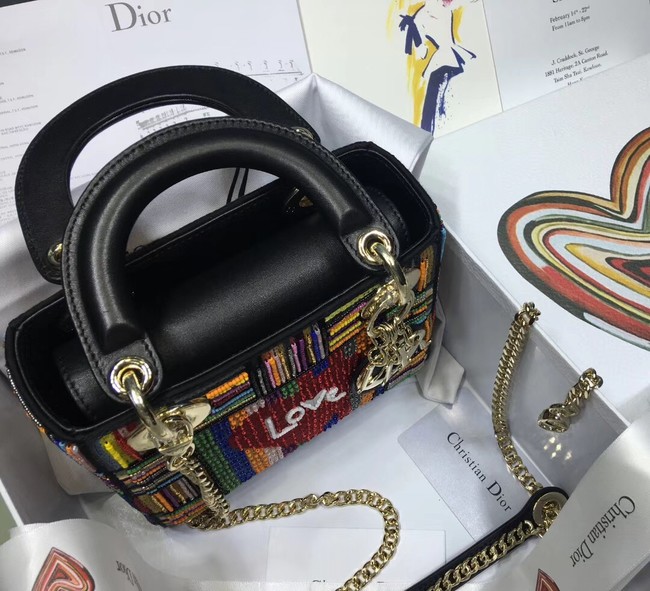 Dior GEBORDUURDE MINI LADY DIOR-TAS M911