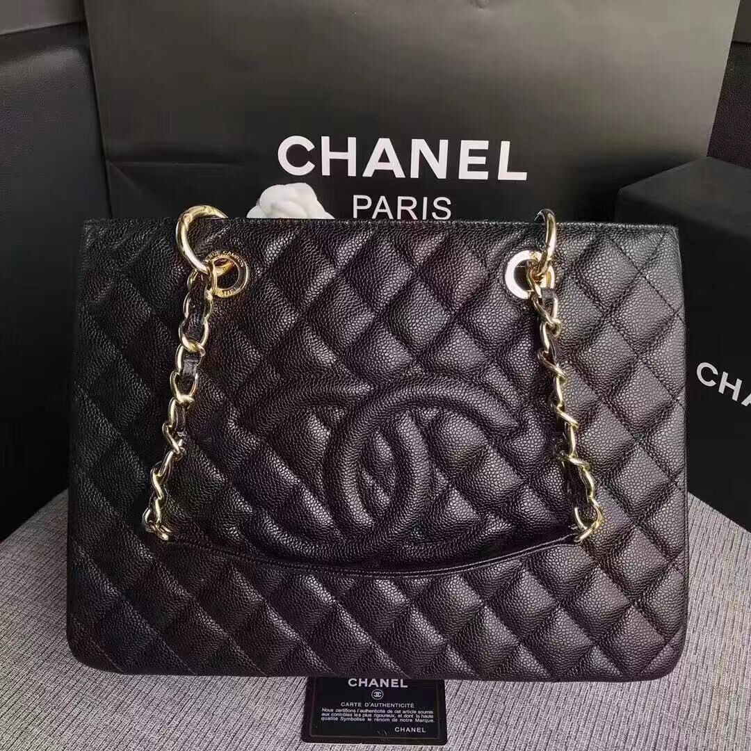 Chanel Caviar Calfskin Leather Tote Bag 20995 Black