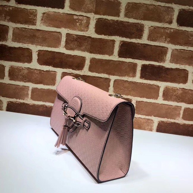 Gucci GG Leather Shoulder Bag 449635 Pink