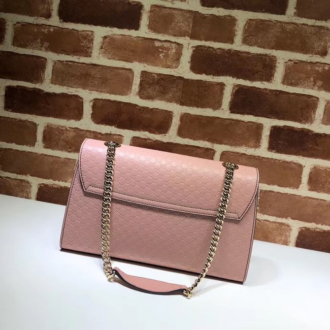 Gucci GG Leather Shoulder Bag 449635 Pink