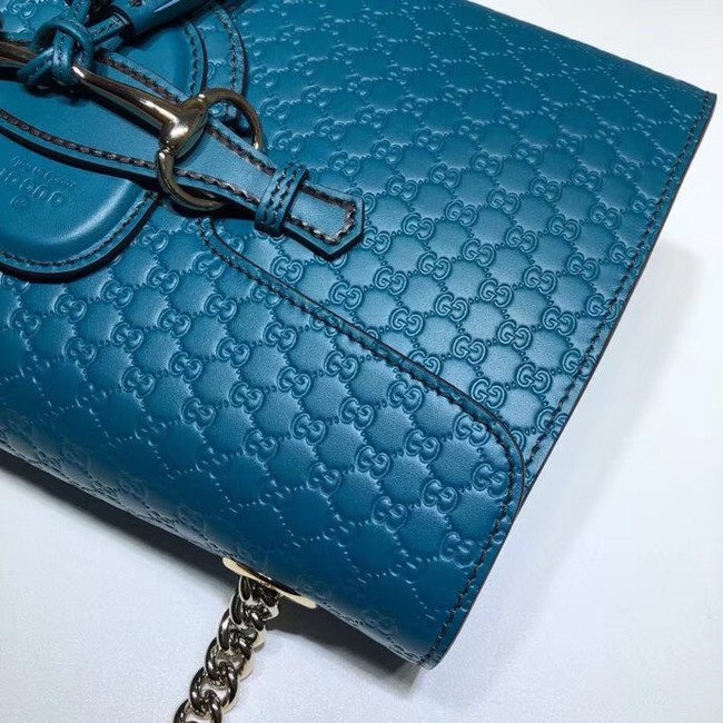 Gucci GG Leather Shoulder Bag 449635 blue